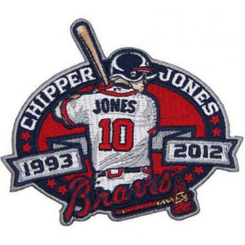 2012 Atlanta Braves 10 Chipper Jones Retirement Patch