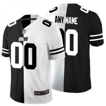 Nike New York Giants Customized Black And White Split Vapor Untouchable Limited Jersey