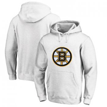Boston Bruins White Men's Customized All Stitched Pullover Hoodie
