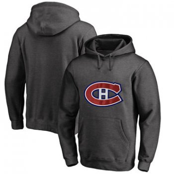 Montreal Canadiens Dark Gray Men's Customized All Stitched Pullover Hoodie