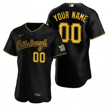 Men's Pittsburgh Pirates Custom Nike Black Stitched MLB Flex Base Jersey