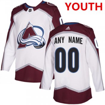 Youth Adidas Colorado Avalanche NHL Authentic White Customized Jersey