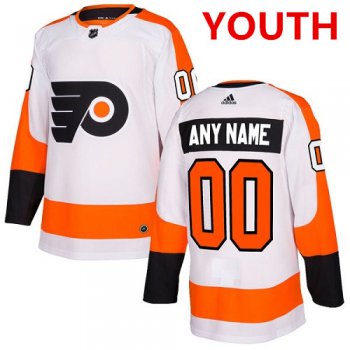 Youth Adidas Philadelphia Flyers Customized Authentic White Away NHL Jersey