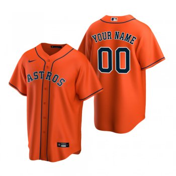 Men's Houston Astros Custom Nike Orange Stitched MLB Cool Base Jersey