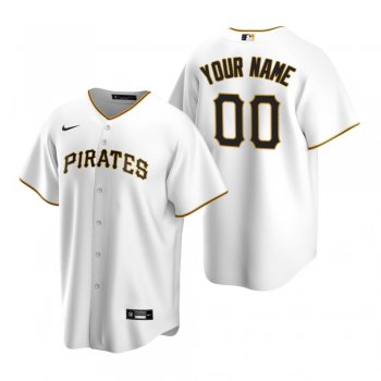 Men's Pittsburgh Pirates Custom Nike White Stitched MLB Cool Base Home Jersey