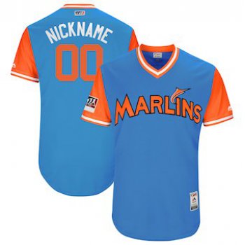 Custom Men's Miami Marlins Majestic Royal 2017 Players Weekend Authentic Team Jersey