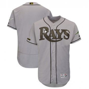 Men's Tampa Bay Rays Majestic Gray 2018 Memorial Day Authentic Collection Flex Base Team Custom Jersey