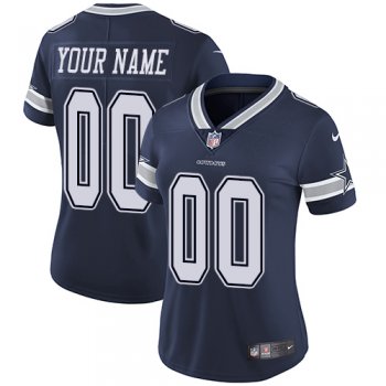 Women's Nike Dallas Cowboys Alternate Navy Blue Customized Vapor Untouchable Limited NFL Jersey
