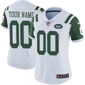 Women's Nike New York Jets Road White Customized Vapor Untouchable Limited NFL Jersey