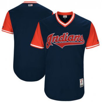 Custom Men's Cleveland Indians Majestic Navy 2017 Players Weekend Authentic Team Jersey