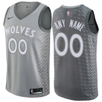 Men's Nike Minnesota Timberwolves Customized Authentic Gray NBA City Edition Jersey
