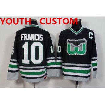 Youth Hartford Whalers Mens Customized Black Throwback Jersey