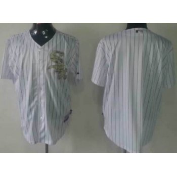 Men's Chicago White Sox Customized White With Camo Jersey