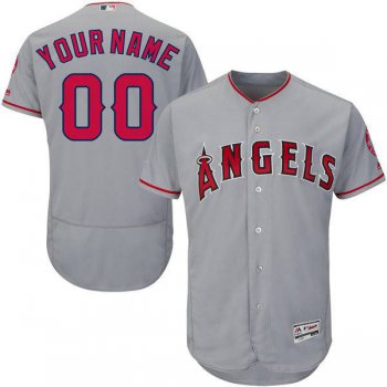 Mens Los Angeles Angels of Anaheim Grey Customized Flexbase Majestic MLB Collection Jersey
