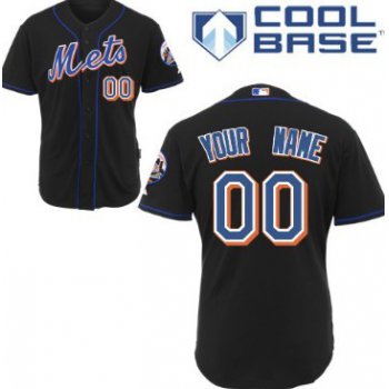 Men's New York Mets Customized Black Jersey