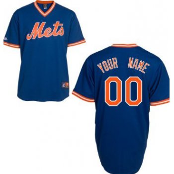 Men's New York Mets Customized Blue Throwback Jersey