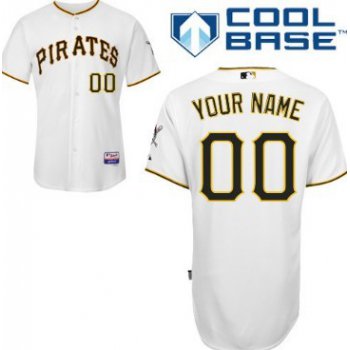 Men's Pittsburgh Pirates Customized White Jersey