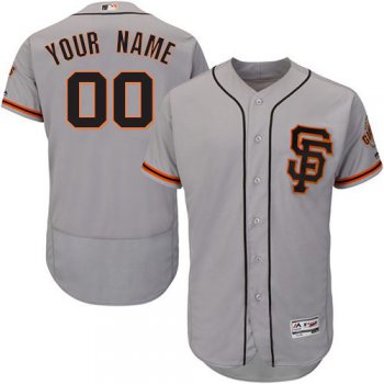 Mens San Francisco Giants Gray Customized Flexbase Majestic MLB Collection Jersey