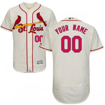 Mens St. Louis Cardinals Cream Customized Flexbase Majestic MLB Collection Jersey