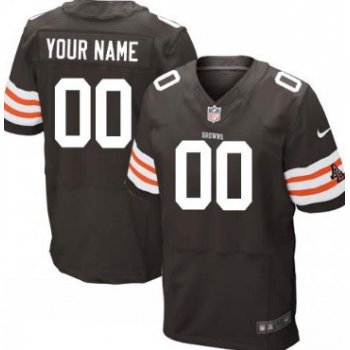 Men's Nike Cleveland Browns Customized Brown Elite Jersey
