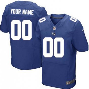 Men's Nike New York Giants Customized Blue Elite Jersey