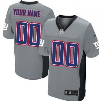Men's Nike New York Giants Customized Gray Shadow Elite Jersey