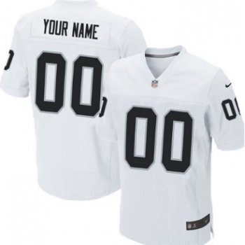 Men's Nike Oakland Raiders Customized White Elite Jersey