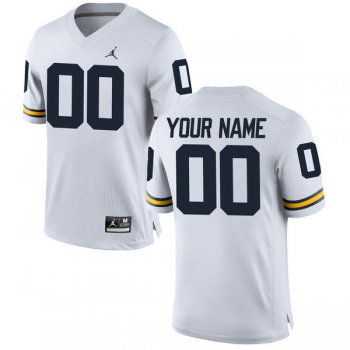 Men's Michigan Wolverines Custom Brand Jordan White Stitched College Football 2016 NCAA Jersey