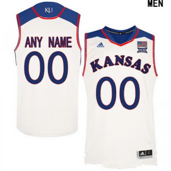 Youth Kansas Jayhawks Custom Adidas College Basketball Authentic Jersey - White