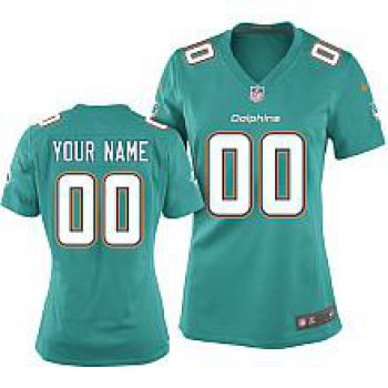 Women's Nike Miami Dolphins Customized 2013 Green Game Jersey