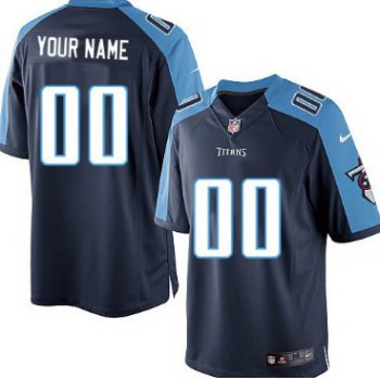 Men's Nike Tennessee Titans Customized Navy Blue Limited Jersey