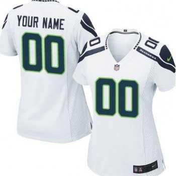 Women's Nike Seattle Seahawks Customized White Limited Jersey