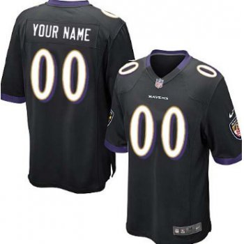 Kids' Nike Baltimore Ravens Customized Black Game Jersey