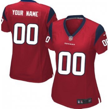 Women's Nike Houston Texans Customized Red Limited Jersey