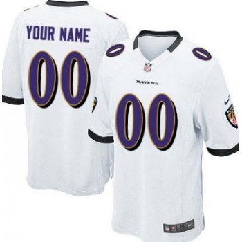 Kids' Nike Baltimore Ravens Customized White Game Jersey