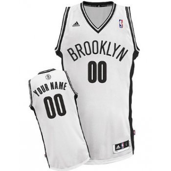 Mens Brooklyn Nets Customized White Jersey