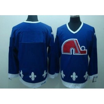 Quebec Nordiques Mens Customized Blue CCM Jersey