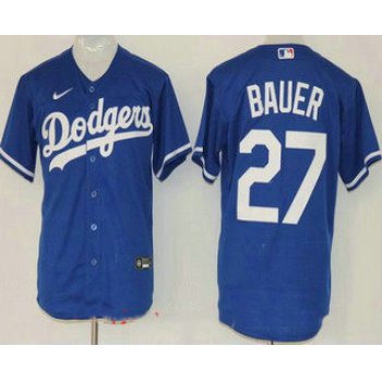 Youth Los Angeles Dodgers #27 Trevor Bauer Blue Cool Base Jersey