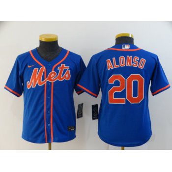 Youth New York Mets #20 Pete Alonso Blue Stitched MLB Cool Base Nike Jersey