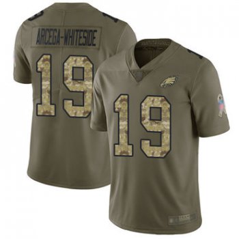 Eagles #19 JJ Arcega-Whiteside Olive Camo Youth Stitched Football Limited 2017 Salute to Service Jersey