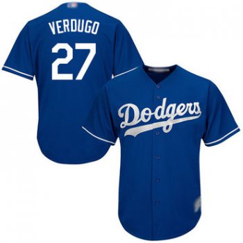 Youth Dodgers #27 Alex Verdugo Blue Cool Base Stitched Baseball Jersey
