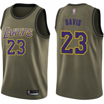 Youth Lakers #23 Anthony Davis Green Basketball Swingman Salute to Service Jersey