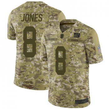 Giants #8 Daniel Jones Camo Youth Stitched Football Limited 2018 Salute to Service Jersey