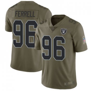 Raiders #96 Clelin Ferrell Olive Youth Stitched Football Limited 2017 Salute to Service Jersey