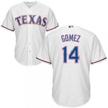 Rangers #14 Carlos Gomez White Cool Base Stitched Youth Baseball Jersey