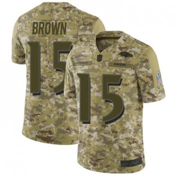 Ravens #15 Marquise Brown Camo Youth Stitched Football Limited 2018 Salute to Service Jersey