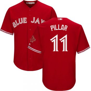 Blue Jays #11 Kevin Pillar Red Cool Base Canada Day Stitched Youth Baseball Jersey