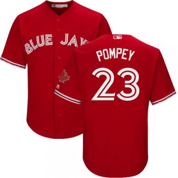Blue Jays #23 Dalton Pompey Red Cool Base Canada Day Stitched Youth Baseball Jersey