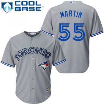 Blue Jays #55 Russell Martin Grey Cool Base Stitched Youth Baseball Jersey