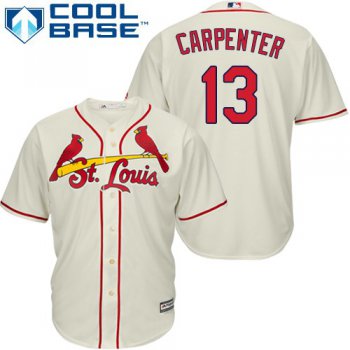 Cardinals #13 Matt Carpenter Cream Cool Base Stitched Youth Baseball Jersey